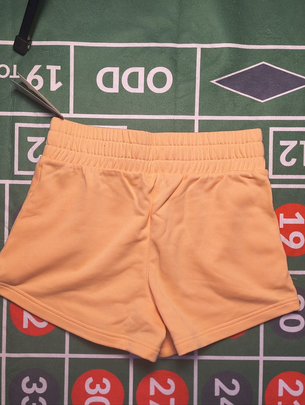 NWT Adidas French Terry Athletic Shorts Women Large Pulse Amber Orange MSRP $40 - Picture 2 of 8